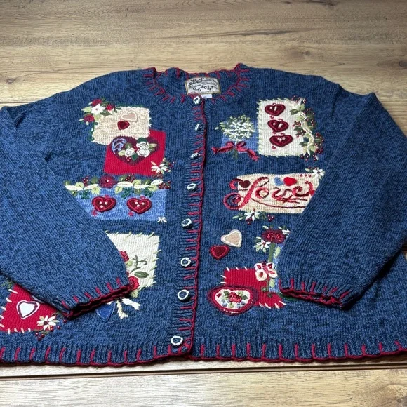 Women’s Vintage Heirloom Collectibles Cardigan Sweater Size XL - Picture 1 of 7